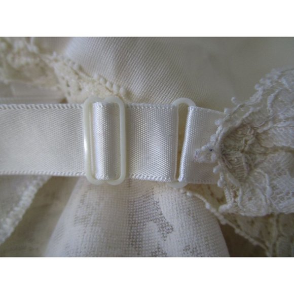 Vintage Wonder Maid Non Cling Full Slip Ivory Lined Lace Trim Sz 36  USA Made - Picture 8 of 12